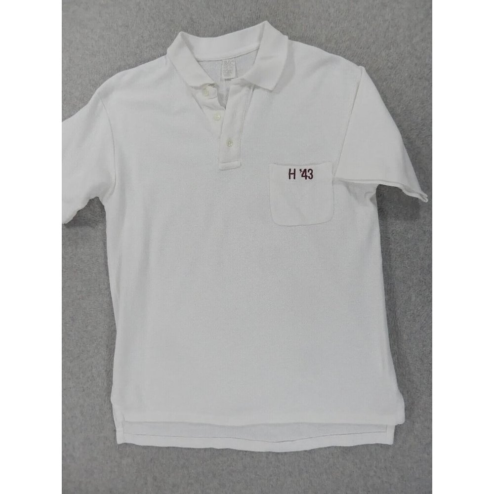 Harvard‎ Crimson University Class Of 1943 Polo Shirt (Men's Medium) White